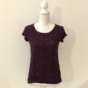 LAST CHANCE New York & Company Navy Lace Blouse